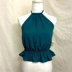 Urban Outfitters Teal Halter Top NWT Size Small Tank Top Blue Green Checkerboard
